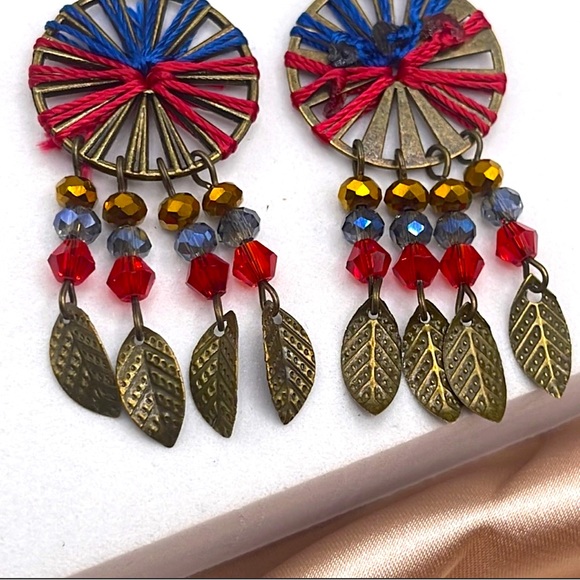 ❤️Colorful Threaded Beaded Bohemian Earrings - Picture 2 of 4